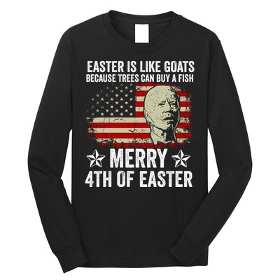 Anti Joe Biden Merry 4th Of Easter 4th Of July Long Sleeve Shirt