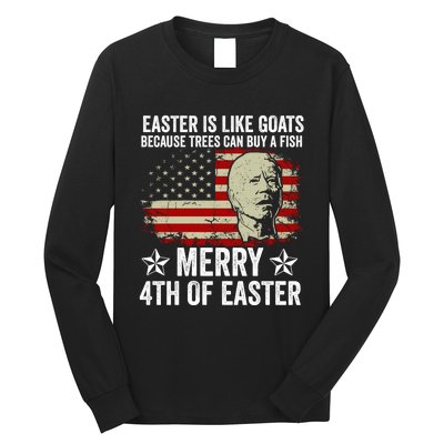 Anti Joe Biden Merry 4th Of Easter 4th Of July Long Sleeve Shirt