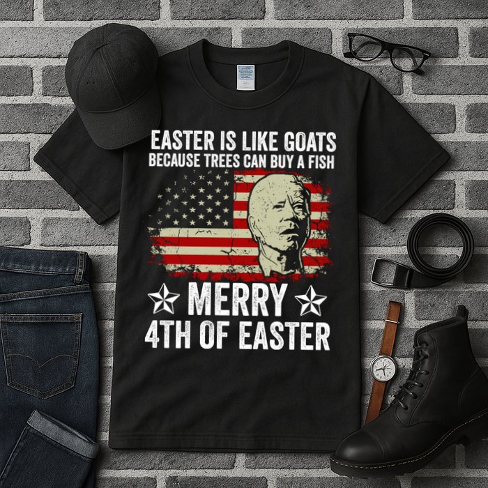Anti Joe Biden Merry 4th Of Easter 4th Of July Tall T-Shirt
