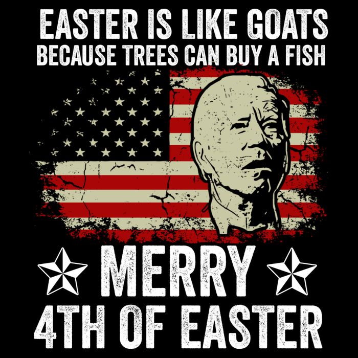 Anti Joe Biden Merry 4th Of Easter 4th Of July Button