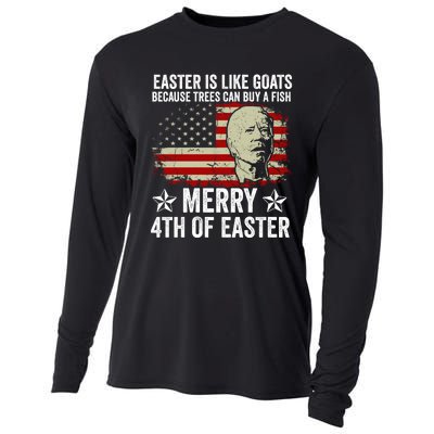 Anti Joe Biden Merry 4th Of Easter 4th Of July Cooling Performance Long Sleeve Crew