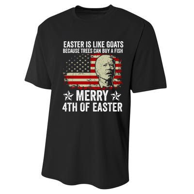 Anti Joe Biden Merry 4th Of Easter 4th Of July Performance Sprint T-Shirt