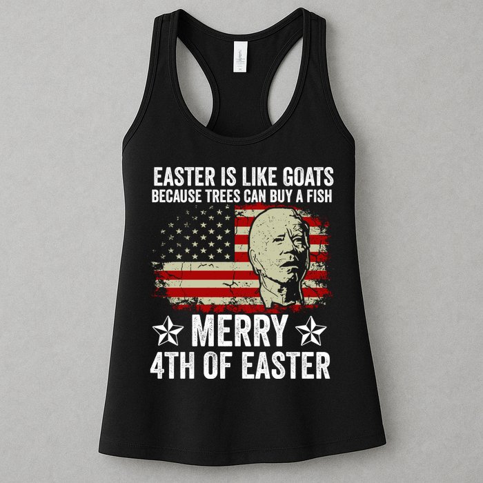 Anti Joe Biden Merry 4th Of Easter 4th Of July Womens Tank Top