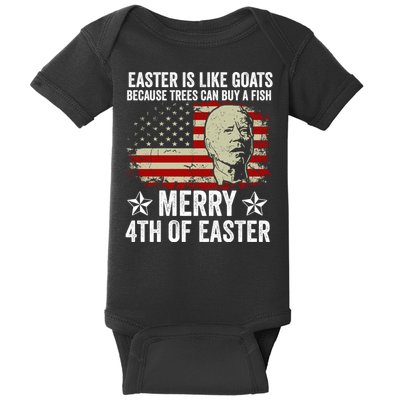Anti Joe Biden Merry 4th Of Easter 4th Of July Baby Bodysuit
