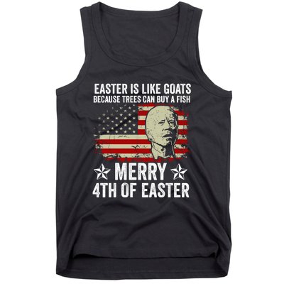 Anti Joe Biden Merry 4th Of Easter 4th Of July Tank Top