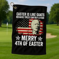 Anti Joe Biden Merry 4th Of Easter 4th Of July Golf Towel