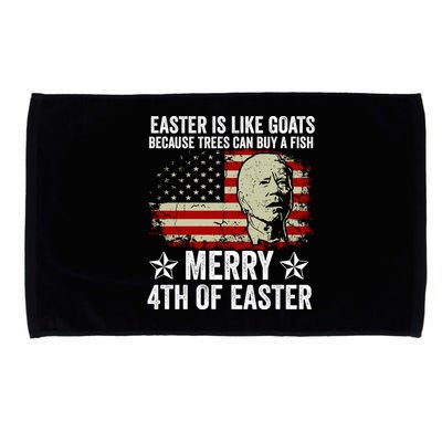 Anti Joe Biden Merry 4th Of Easter 4th Of July Microfiber Hand Towel