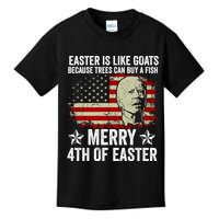 Anti Joe Biden Merry 4th Of Easter 4th Of July Kids T-Shirt
