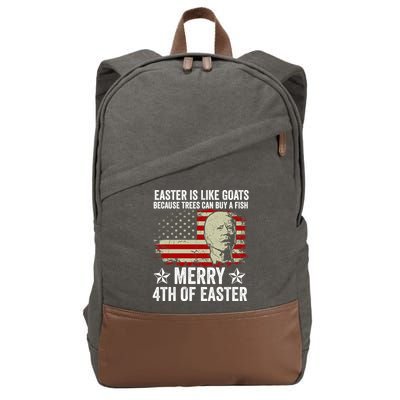 Anti Joe Biden Merry 4th Of Easter 4th Of July Cotton Canvas Backpack