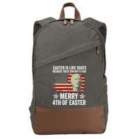 Anti Joe Biden Merry 4th Of Easter 4th Of July Cotton Canvas Backpack