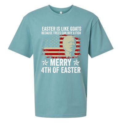 Anti Joe Biden Merry 4th Of Easter 4th Of July Sueded Cloud Jersey T-Shirt