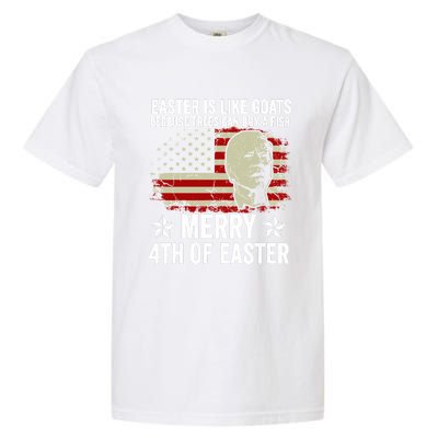 Anti Joe Biden Merry 4th Of Easter 4th Of July Garment-Dyed Heavyweight T-Shirt