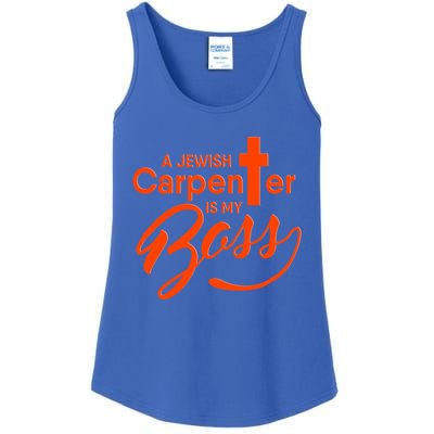 A Jewish Carpenter Is My Boss Carpentry Jesus Tee Gift Love Gift Ladies Essential Tank