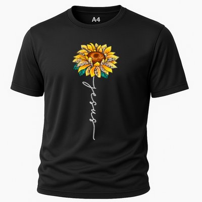 About Jesus Christ Sunflower Christian Religious Cros Performance Shirt