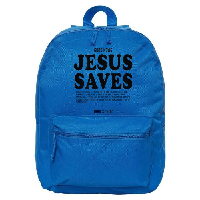 Aesthetic Jesus Christian Bible Verse  Jesus Saves Back 16 in Basic Backpack