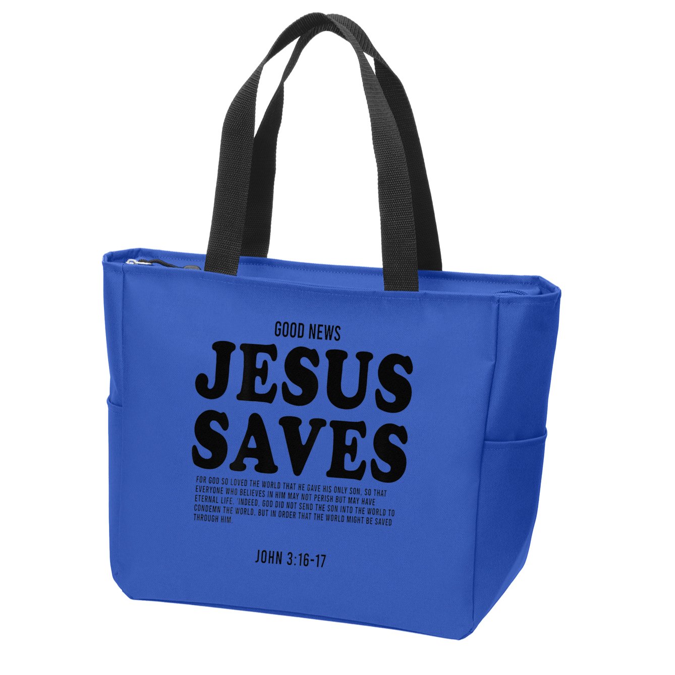 Aesthetic Jesus Christian Bible Verse  Jesus Saves Back Zip Tote Bag