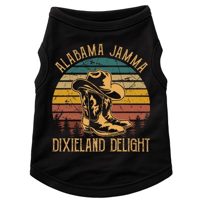 Alabama Jamma Dixieland Delight Cowboy Hat And Boots Doggie Tank