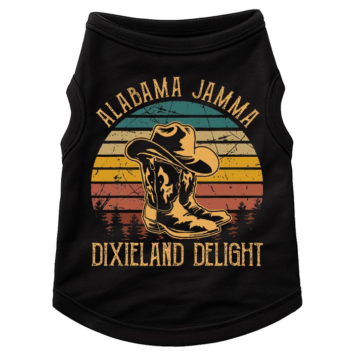 Alabama Jamma Dixieland Delight Cowboy Hat And Boots Doggie Tank