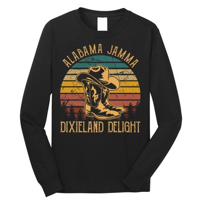 Alabama Jamma Dixieland Delight Cowboy Hat And Boots Long Sleeve Shirt