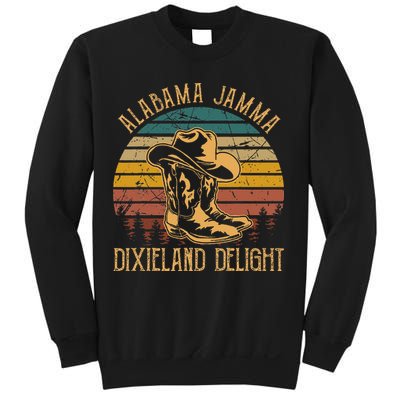 Alabama Jamma Dixieland Delight Cowboy Hat And Boots Sweatshirt