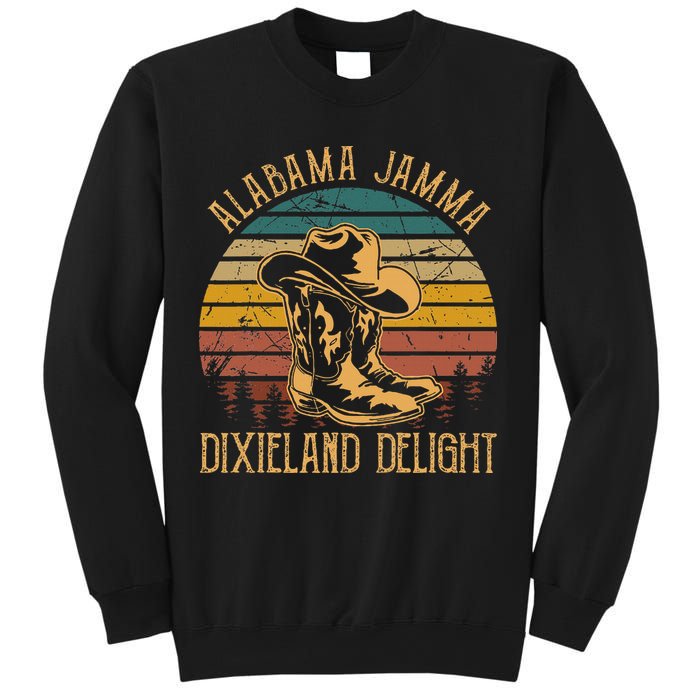 Alabama Jamma Dixieland Delight Cowboy Hat And Boots Sweatshirt