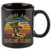 Alabama Jamma Dixieland Delight Cowboy Hat And Boots 11oz C Handle Ceramic Mug