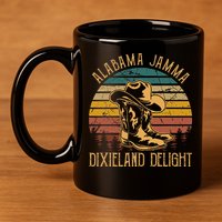 Alabama Jamma Dixieland Delight Cowboy Hat And Boots 11oz C Handle Ceramic Mug