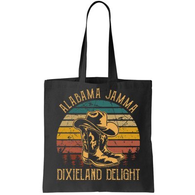 Alabama Jamma Dixieland Delight Cowboy Hat And Boots Tote Bag