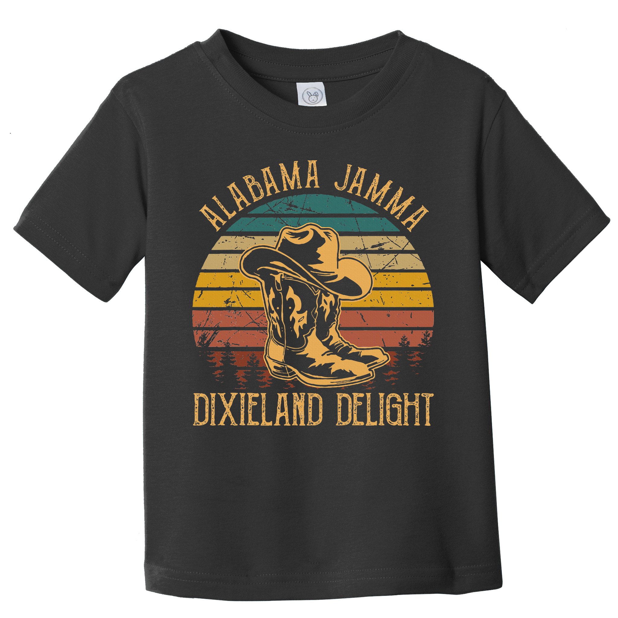 Alabama Jamma Dixieland Delight Cowboy Hat And Boots Toddler T-Shirt