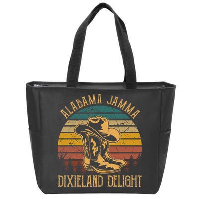 Alabama Jamma Dixieland Delight Cowboy Hat And Boots Zip Tote Bag