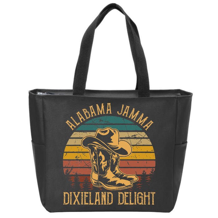Alabama Jamma Dixieland Delight Cowboy Hat And Boots Zip Tote Bag
