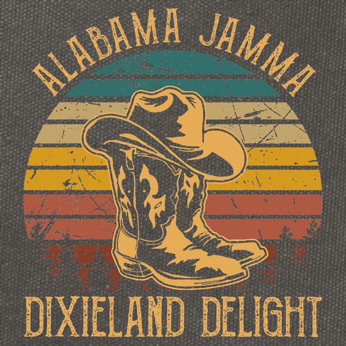 Alabama Jamma Dixieland Delight Cowboy Hat And Boots Cotton Canvas Backpack