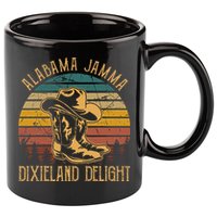 Alabama Jamma Dixieland Delight Graphic Cow Hat And Boots 11oz C Handle Ceramic Mug