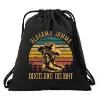 Alabama Jamma Dixieland Delight Graphic Cow Hat And Boots Drawstring Bag