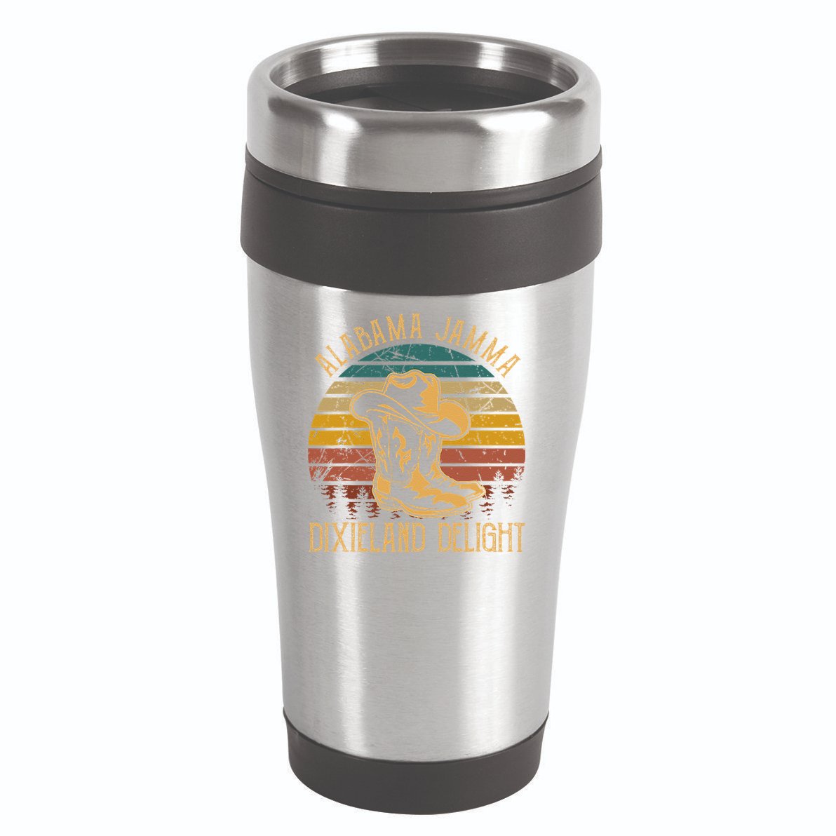Alabama Jamma Dixieland Delight Graphic Cow Hat And Boots 16oz Travel Tumbler