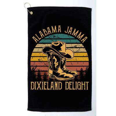 Alabama Jamma Dixieland Delight Graphic Cow Hat And Boots Golf Towel