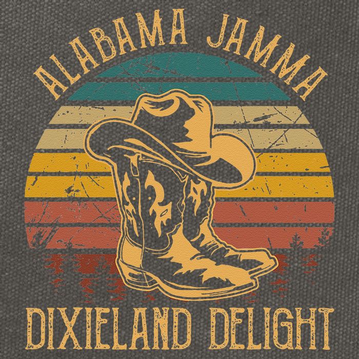 Alabama Jamma Dixieland Delight Graphic Cow Hat And Boots Cotton Canvas Backpack