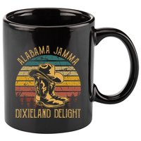 Alabama Jamma Dixieland Delight Graphic Cowboy Hat And Boots 11oz C Handle Ceramic Mug