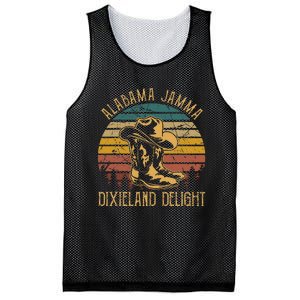 Alabama Jamma Dixieland Delight Graphic Cowboy Hat And Boots Mesh Reversible Basketball Jersey Tank