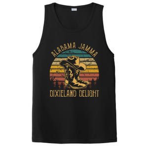 Alabama Jamma Dixieland Delight Graphic Cowboy Hat And Boots PosiCharge Competitor Tank