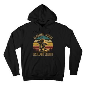 Alabama Jamma Dixieland Delight Graphic Cowboy Hat And Boots Tall Hoodie