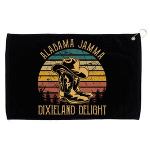 Alabama Jamma Dixieland Delight Graphic Cowboy Hat And Boots Grommeted Golf Towel