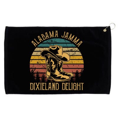 Alabama Jamma Dixieland Delight Graphic Cowboy Hat And Boots Grommeted Golf Towel