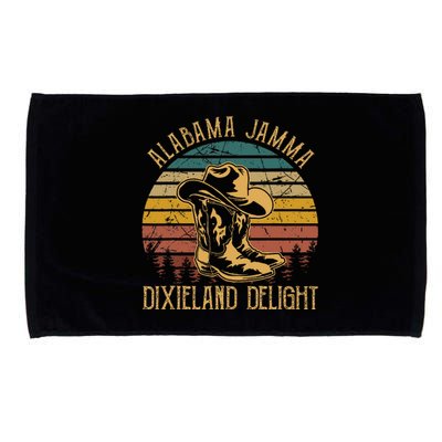 Alabama Jamma Dixieland Delight Graphic Cowboy Hat And Boots Microfiber Hand Towel