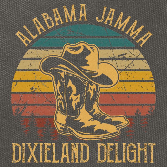 Alabama Jamma Dixieland Delight Graphic Cowboy Hat And Boots Cotton Canvas Backpack