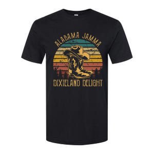 Alabama Jamma Dixieland Delight Graphic Cowboy Hat And Boots Softstyle CVC T-Shirt