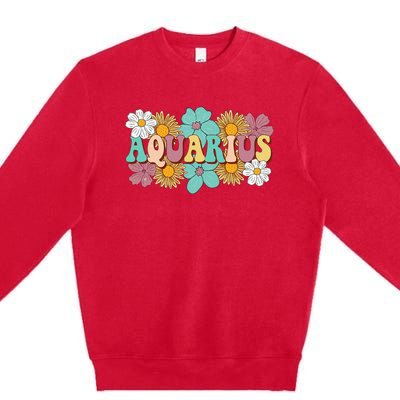 Astrology January February Birthday Zodiac sign Aquarius Premium Crewneck Sweatshirt