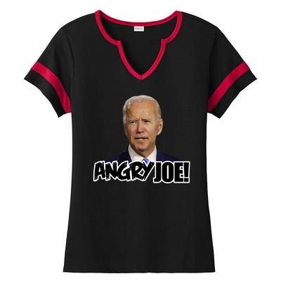 Angry Joe! Funny Biden Ladies Halftime Notch Neck Tee