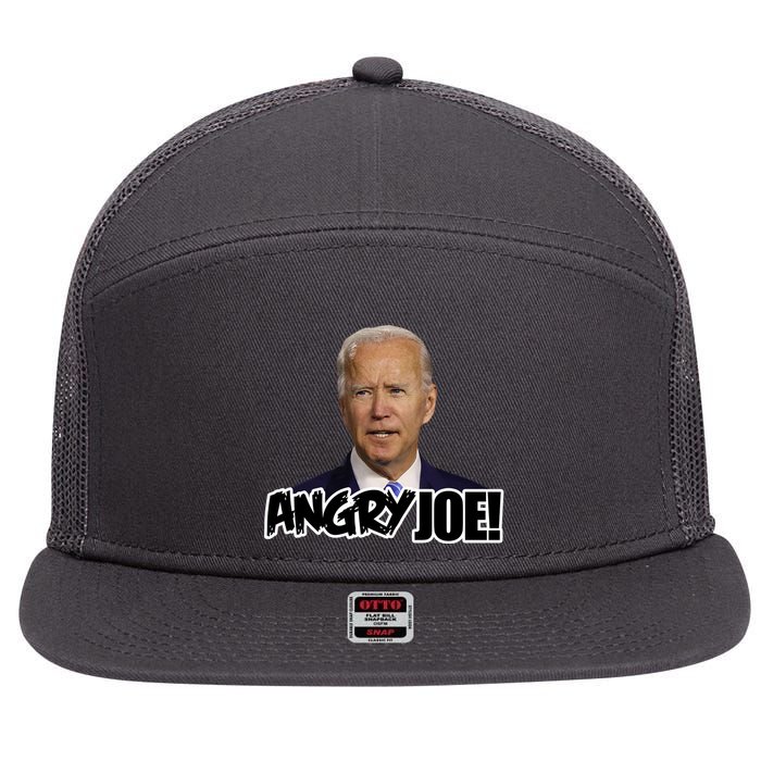 Angry Joe! Funny Biden 7 Panel Mesh Trucker Snapback Hat