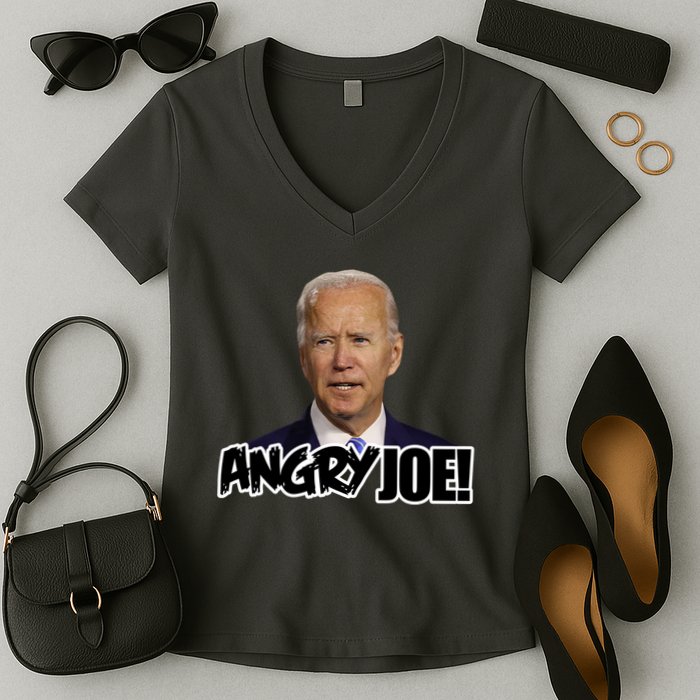 Angry Joe! Funny Biden Women's V-Neck T-Shirt